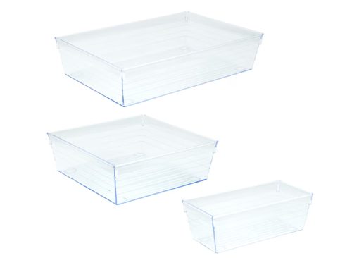 Jot Desktop Plastic Clear Organizer Trays