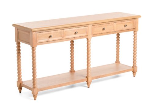 KARAT HOME Solid Wood Spindle Leg Console Table