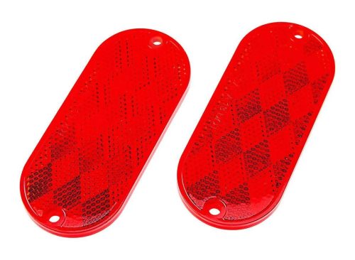 KENWAY Red Oval Stick-On Reflectors, 2-Pack