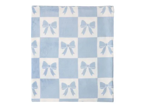 KIRKTON HOUSE Blue Bow Plush Throw Tween