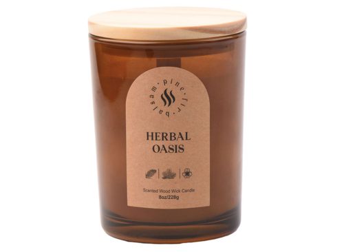 KIRKTON HOUSE Herbal Oasis Amber Glass Candle