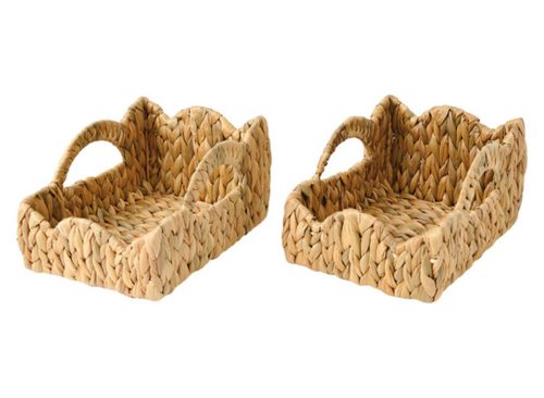 KIRKTON HOUSE Small Scalloped Woven Basket - 2pk