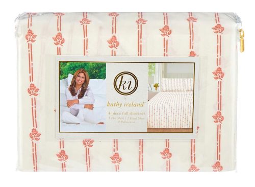 Kathy Ireland Floral Printed 4 Piece Full Sheet Set, 2 Assorted Designs