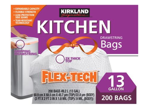 Kirkland Signature Flex-Tech 13-Gallon Kitchen Trash Bag