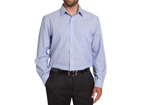 Kirkland Signature Mens Traditional Fit Dress Shirt Blue
