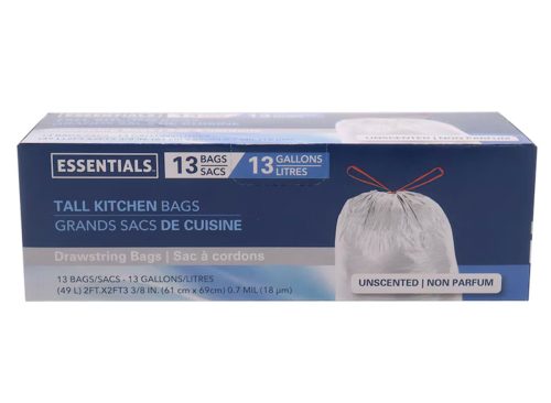 Kitchen Drawstring Garbage Bags, 13 gal., 13 ct.