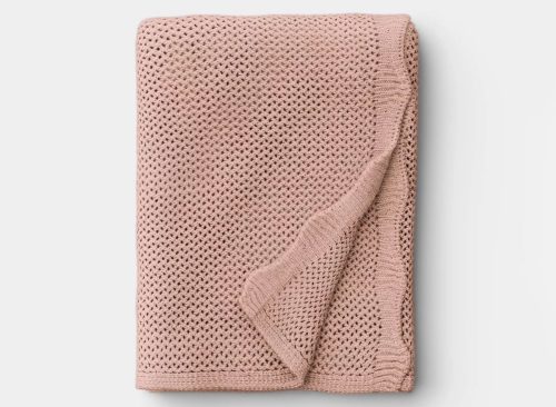 Knit Throw with Scalloped Edge Pink - Threshold™