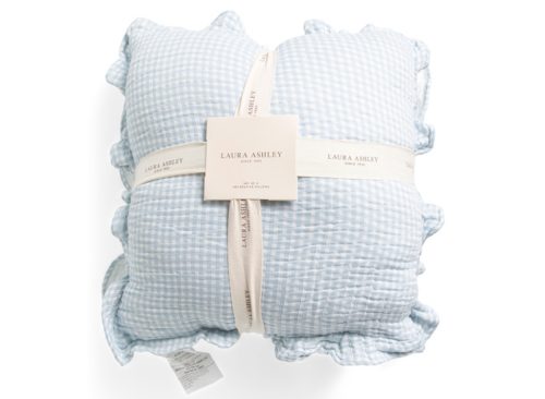 LAURA ASHLEY 2pk 20x20 Gingham Ruffle Pillows
