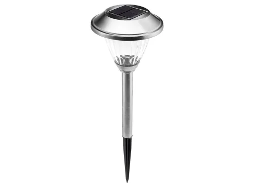 LUMINAR OUTDOOR 16 in. Solar LED Metal-Finish Glass Pathway Light