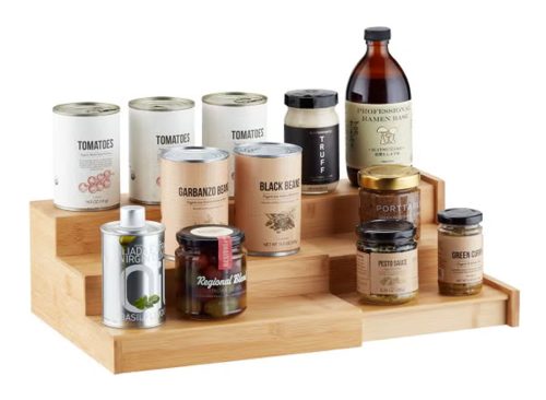 Large 3 Tier Bamboo Expanding Shelf