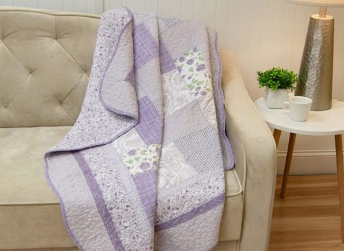  Lavender Rose Quilted Throw Blanket by Donna Sharp