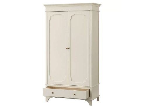 Lifestorey Andrea Modern Farmhouse Wardrobe Milk White