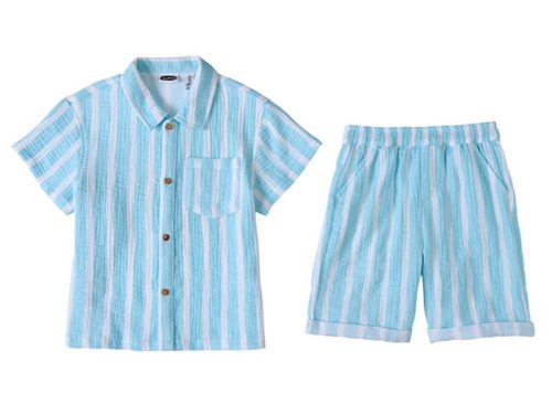 Lily & Dan/ L&D Children's Blue Stripe 2pc Set - XS