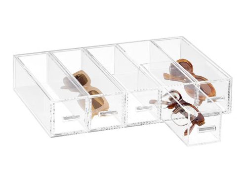 Luxe Acrylic 5 Drawer Glasses Organizer