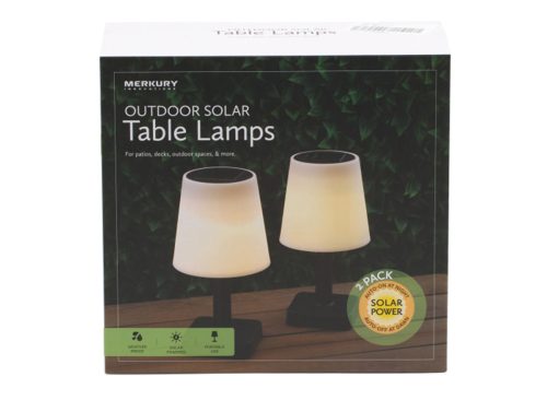 MERKURY 2pk Indoor Outdoor Solar Powered Frosted Table Lamp Set
