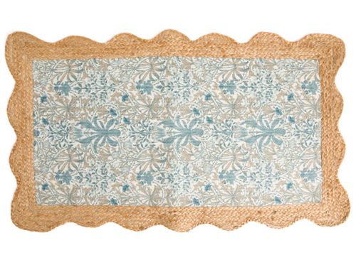 MORRIS & CO. 27x45 Jute Blend Woodland Weeds Floral Printed Runner