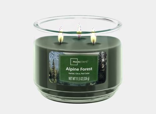 Mainstays 3-Wick Scented Glass Jar Candle, Alpine Forest, 11.5oz.