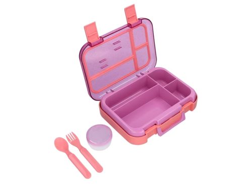 Mainstays Kids 4-Compartment Plastic Bento Box with Removable Tray