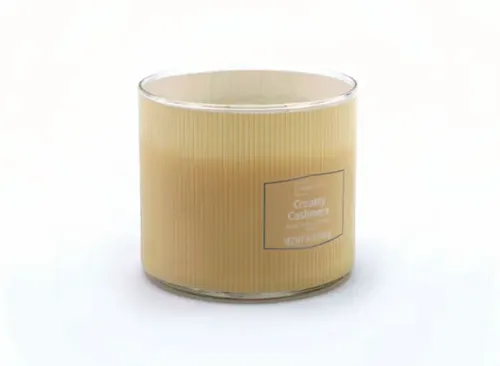 Mainstays Textured Wrapped Candle Creamy Cashmere, 14 Ounce