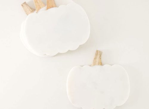 Marble Pumpkin Coasters Set Of 4