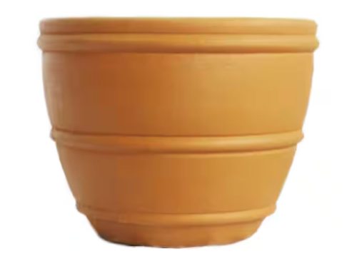Medium Clay Terracotta Round Planter with Drainage Hole (13 in. L x 13 in. W x 10 in. H)