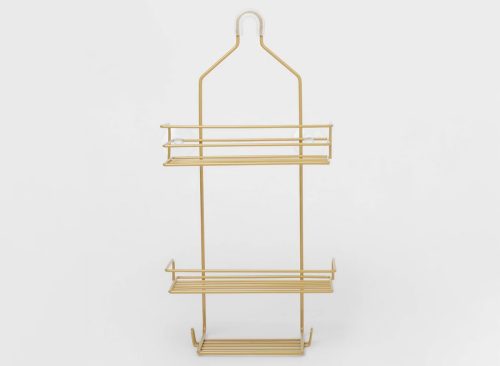 Metal Over The Shower Storage Brass - Room Essentials™: Bathroom Organizer, Gold Tone, 20" High, 10" Long