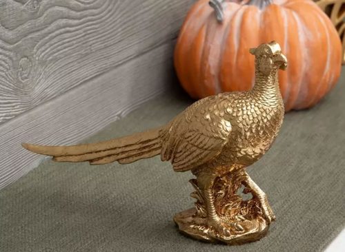Metallic Gold Pheasant Figurine