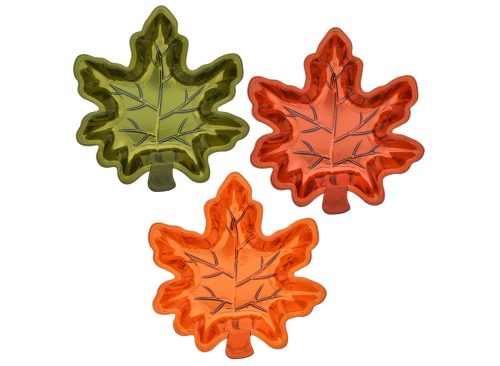 Metallic Plastic Leaf Dishes