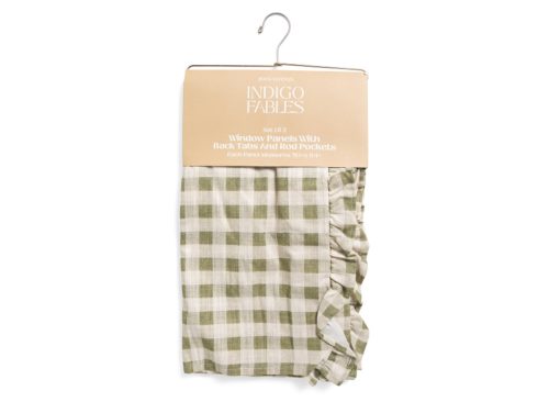 Mini Green Gingham Window Panels