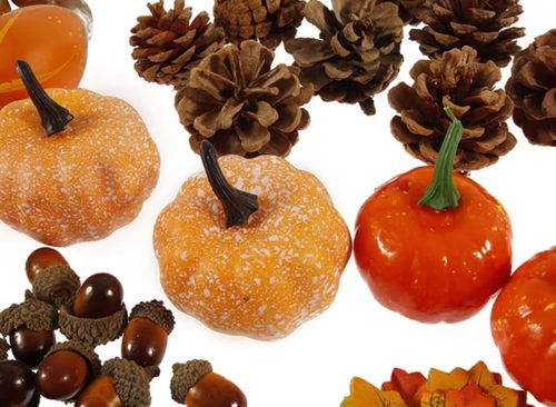 NO Autumn Thanksgiving and Halloween Artificial Pumpkins Gourds Cones