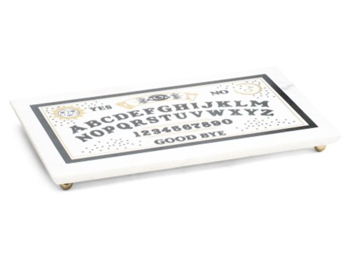 NOIR NIGHT 15in Marble Ouija Board Serving Board With Metal Feet