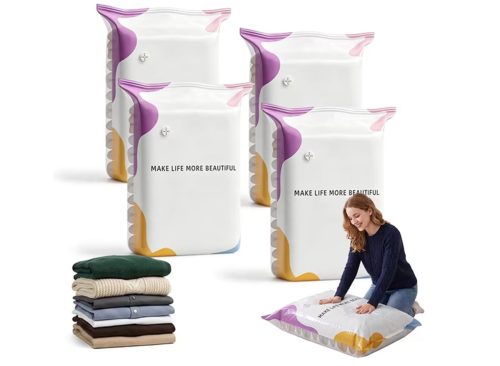 No Pump Vacuum Storage Bags 3D Large Capacity Storage Compression Bags No Pump Needed Suitable for Clothes Comforters Blankets