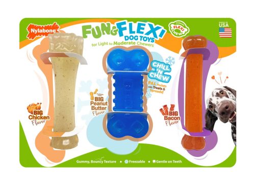 Nylabone Fun and Flexi Dog Toys 3 count