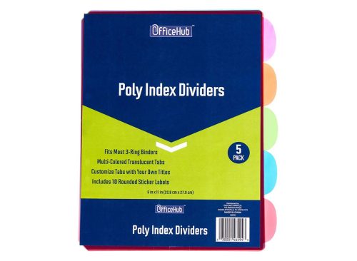 Office Hub Poly Index Dividers