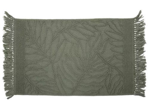Olive Leaves Fringe Bath Rug