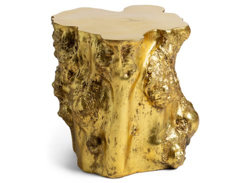 PHILLIPS COLLECTION 26x24x24 Metallic Leaf Log Side Table