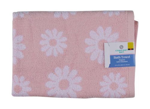 Pink Daisy Bath Towel