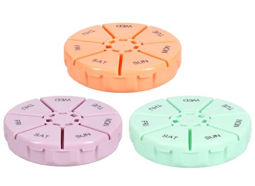 Premier Plus 7-Day Pill Organizer Tray, Assorted Colors