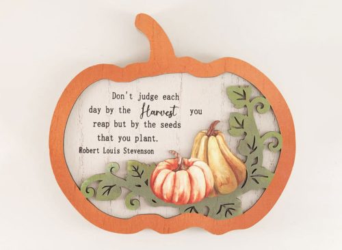 Pumpkin Shaped Block Sign