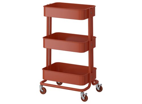 RÅSKOG Utility cart, red-brown