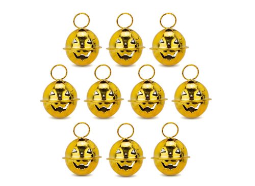 REGALWOVEN Pumpkin Halloween Round Jack O Lantern Decorative Hanging Bells