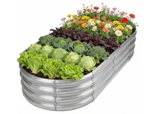 Raised Garden Bed with Weather-Resistant Wood and Metal Frame