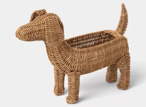 Rattan Dog Pencil Holder