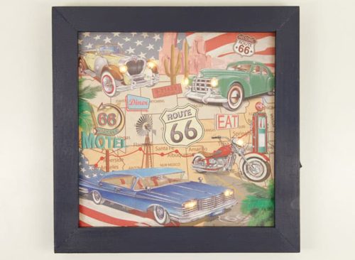 Route 66 Wood Block Sign 