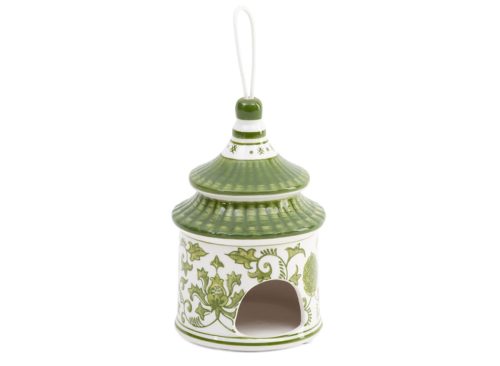 SAGEBROOK HOME 7in Ceramic Chinoiserie Pagoda Bird House