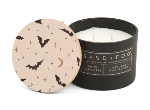 SAND AND FOG 12oz Bats And Moon White Cranberry Scented Candle