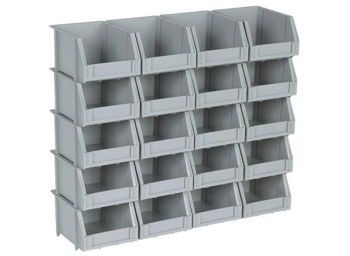 STOREHOUSE 20-Bin Rail Mount Stackable Parts Storage