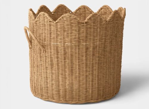 Scalloped Edge Woven Natural Basket - Threshold