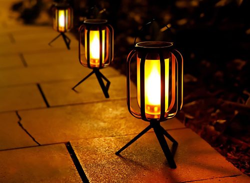 Solar Campfire Ambiance Lights with Type-C Charging