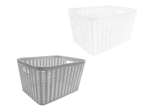 Stylish Deep Plastic Storage Bin with Decorative Pattern
